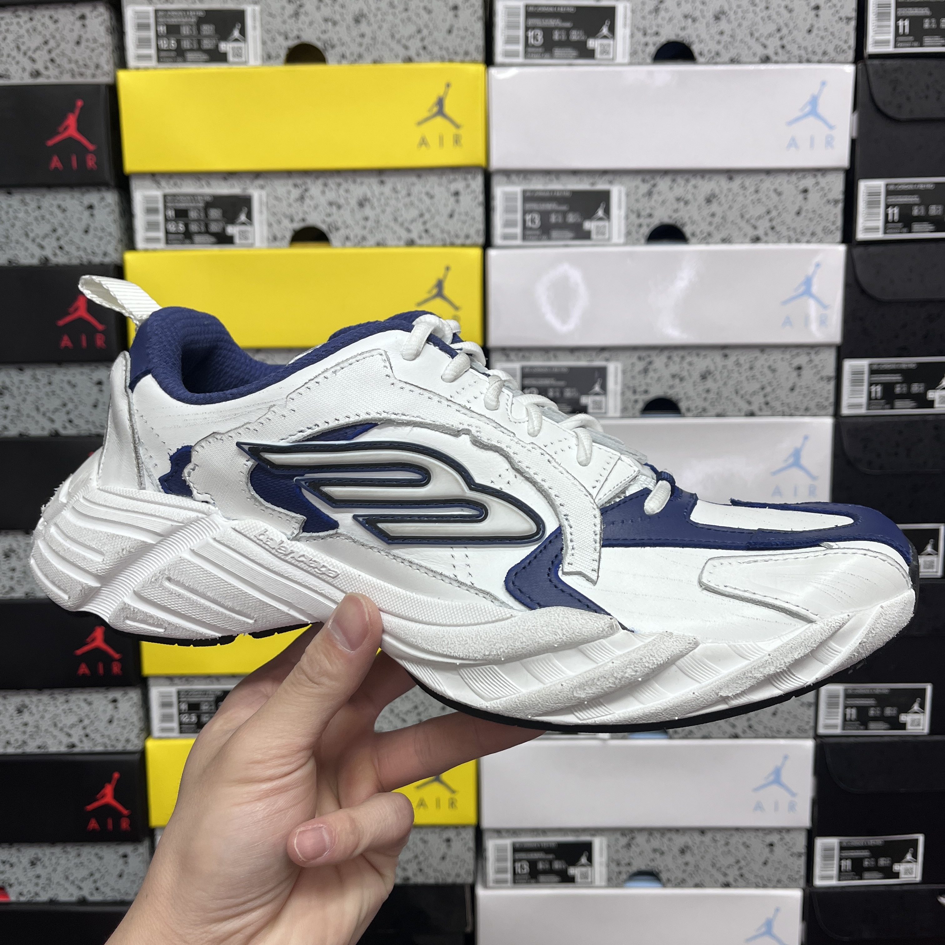 Balenciaga Monday Shoe IN Navy/White 16 Gen (White Blue) - Image 11