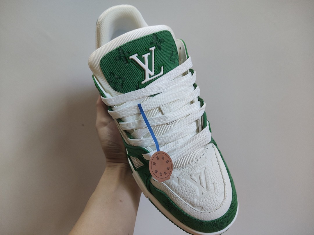 Louis Vuitton LV Trainer Green Monogram Denim (White) - Image 6