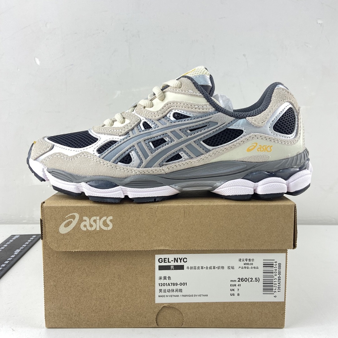ASICS Gel-NYC Black Clay Grey NYC (Cream Yellow) - Image 3