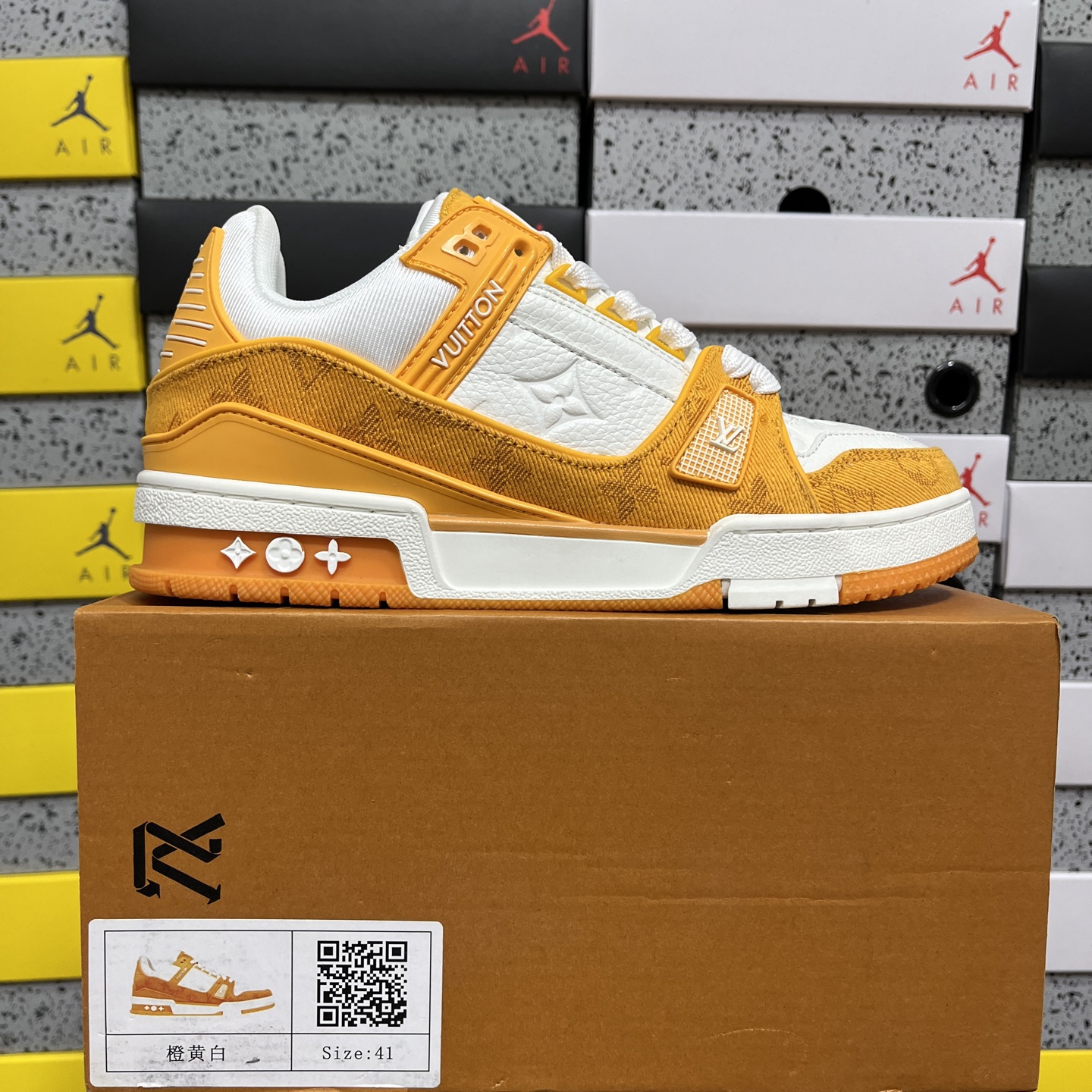 Louis Vuitton Trainer (Orange Yellow White) - Image 10