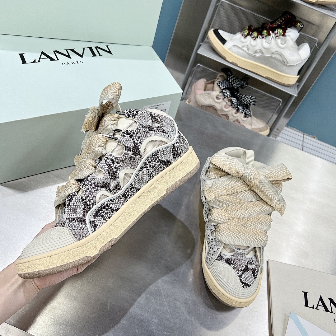 Lanvin FoShan Batch Lanvin Leather Curb Sneakers Three Generations - Image 87