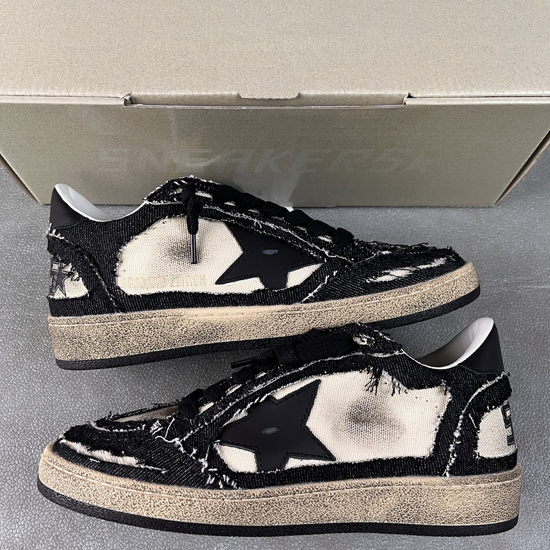 Golden Goose Deluxe Brand Off White Black Canvas Star - Image 9
