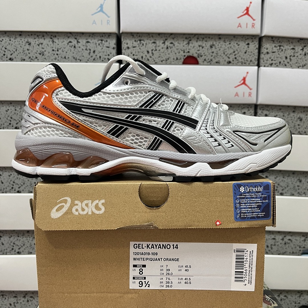 ASICS Gel-Kayano 14 White Piquant (Orange)