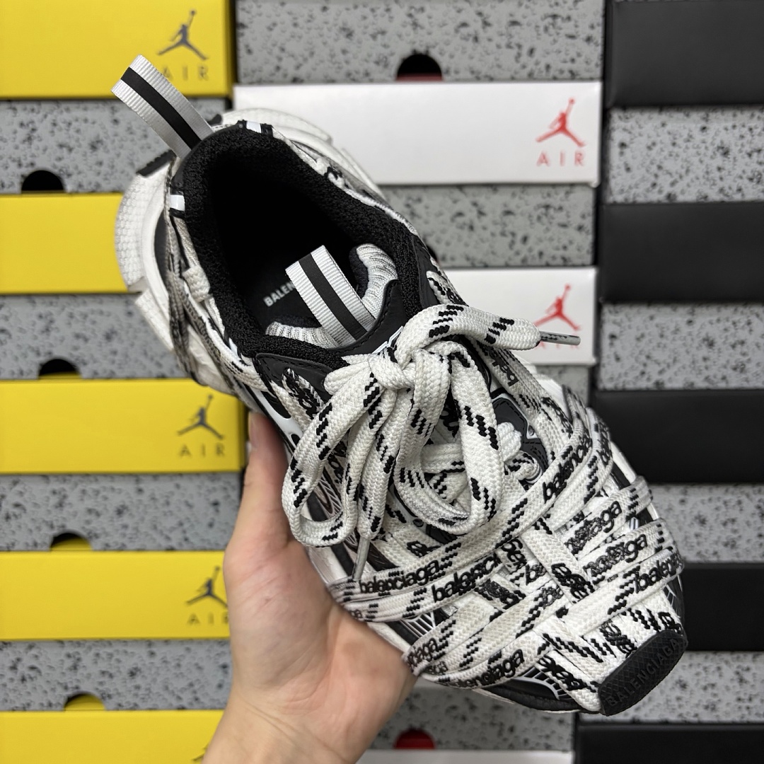 Balenciaga 3XL Extreme Laces (White Black) - Image 8