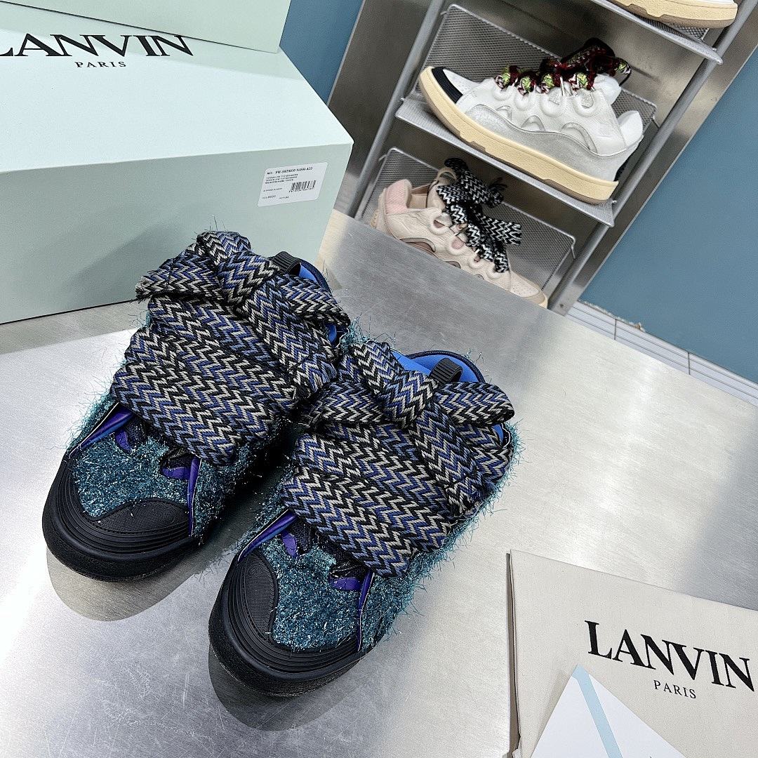 Lanvin FoShan Batch Lanvin Leather Curb Sneakers Three Generations - Image 53
