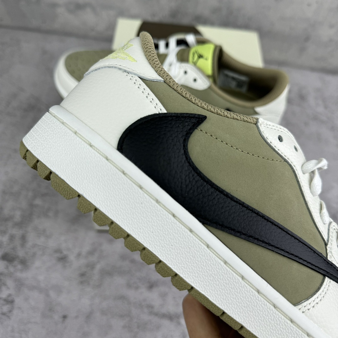 Chanel Jordan 1 Retro Low Golf Travis Scott Neutral (Olive) - Image 7