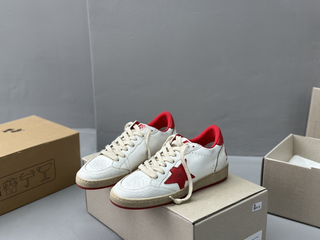 Golden Goose Deluxe Brand White Leather Red Star - Image 7