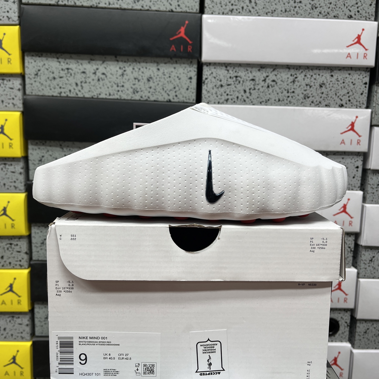 Nike Mind 001 Slide White Speed Red HQ4307-101 - Image 10