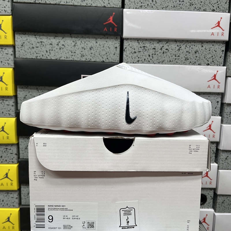 Nike Mind 001 Slide White Speed Red HQ4307-101
