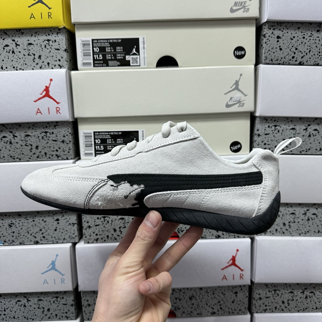 Balenciaga Speedcat Suede (Distressed White Black) - Image 3
