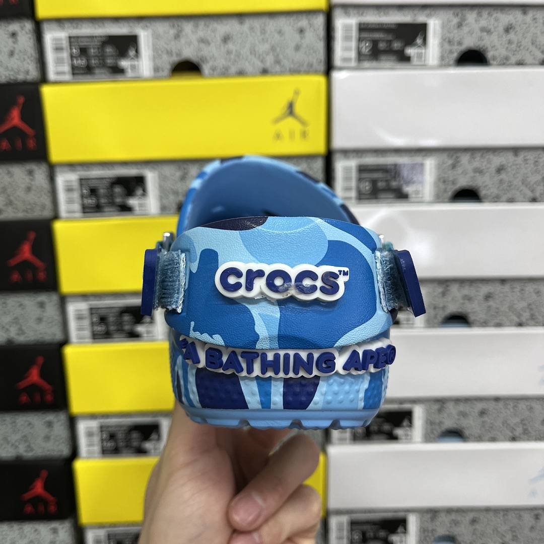 Crocs Classic Clog A Bathing Ape ABC Camo Blue Print - Image 6