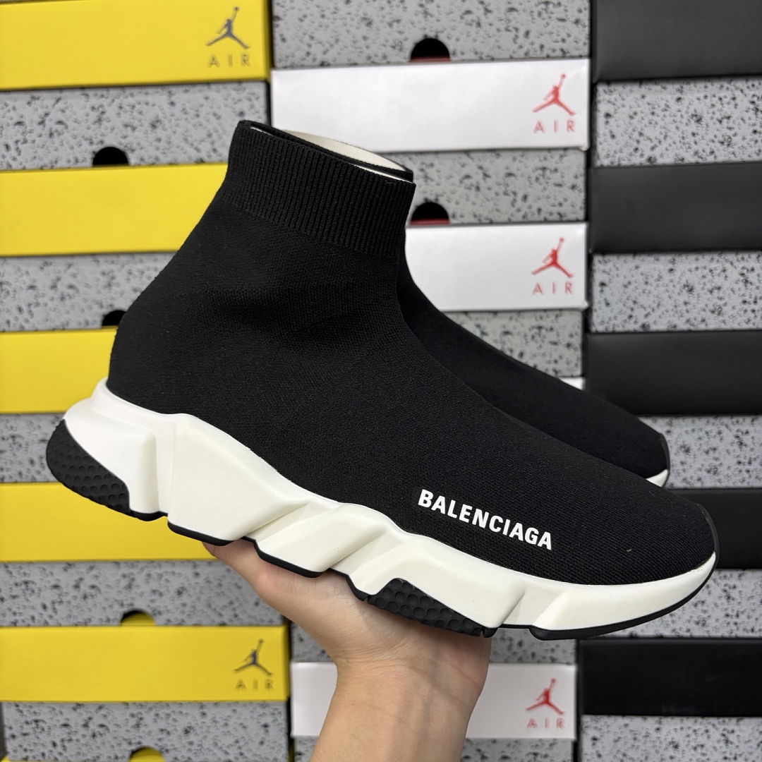 Balenciaga Speed Clear Sole Black White Socks - Image 11