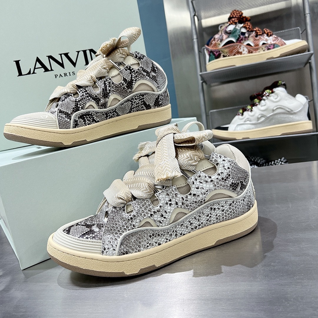 Lanvin FoShan Batch Lanvin Leather Curb Sneakers Three Generations - Image 86