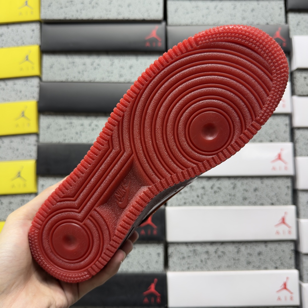 Nike Air Force 1 Low Patent Leather Dark Team Red Safety (Orange) - Image 5
