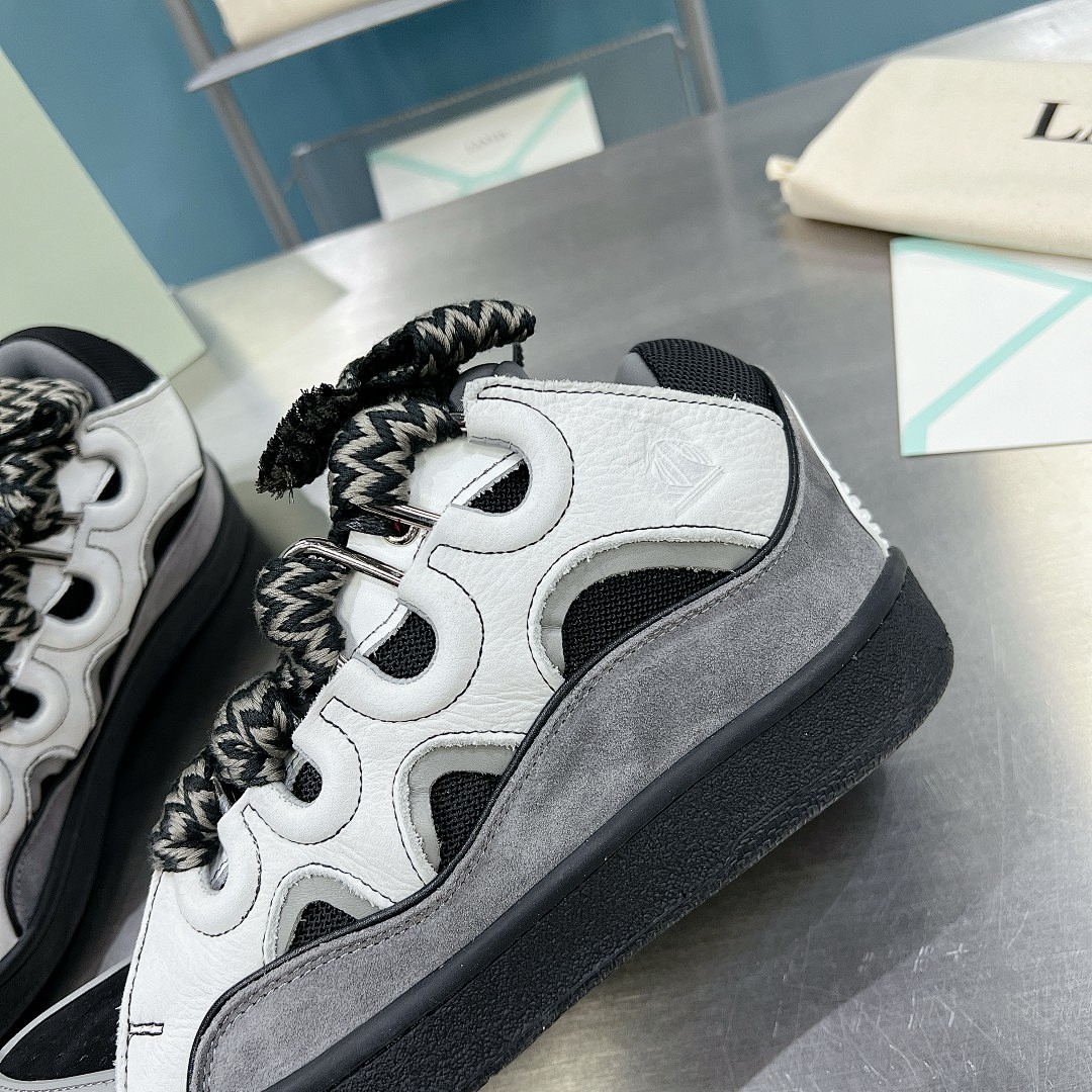 Lanvin FoShan Batch Lanvin Leather Curb Sneakers Three Generations - Image 7