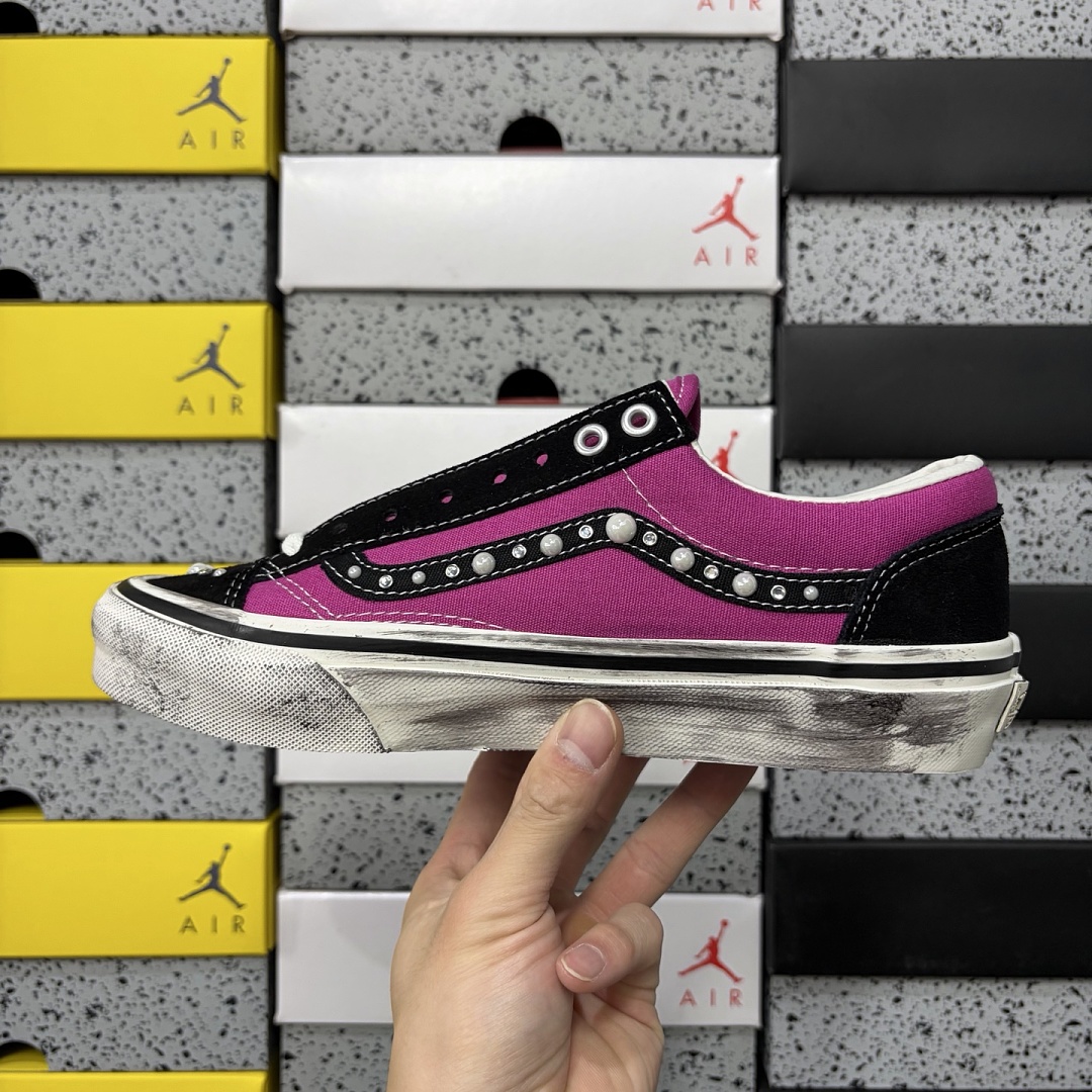 Vans OTW Old Skool 36 Pearlized Pack Pink Black VN000E8VHLE Bead Stud - Image 3