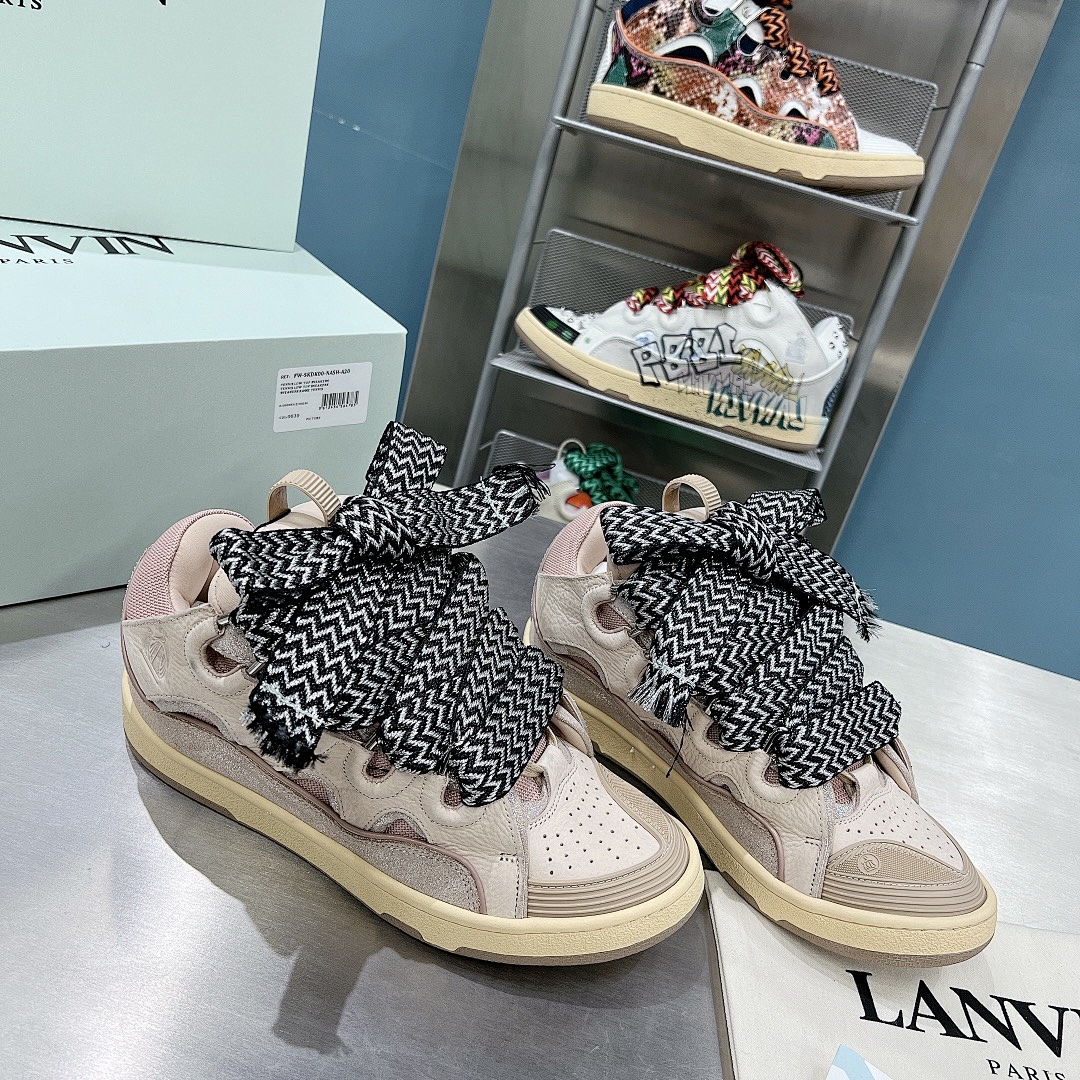 Lanvin FoShan Batch Lanvin Leather Curb Sneakers Three Generations - Image 97