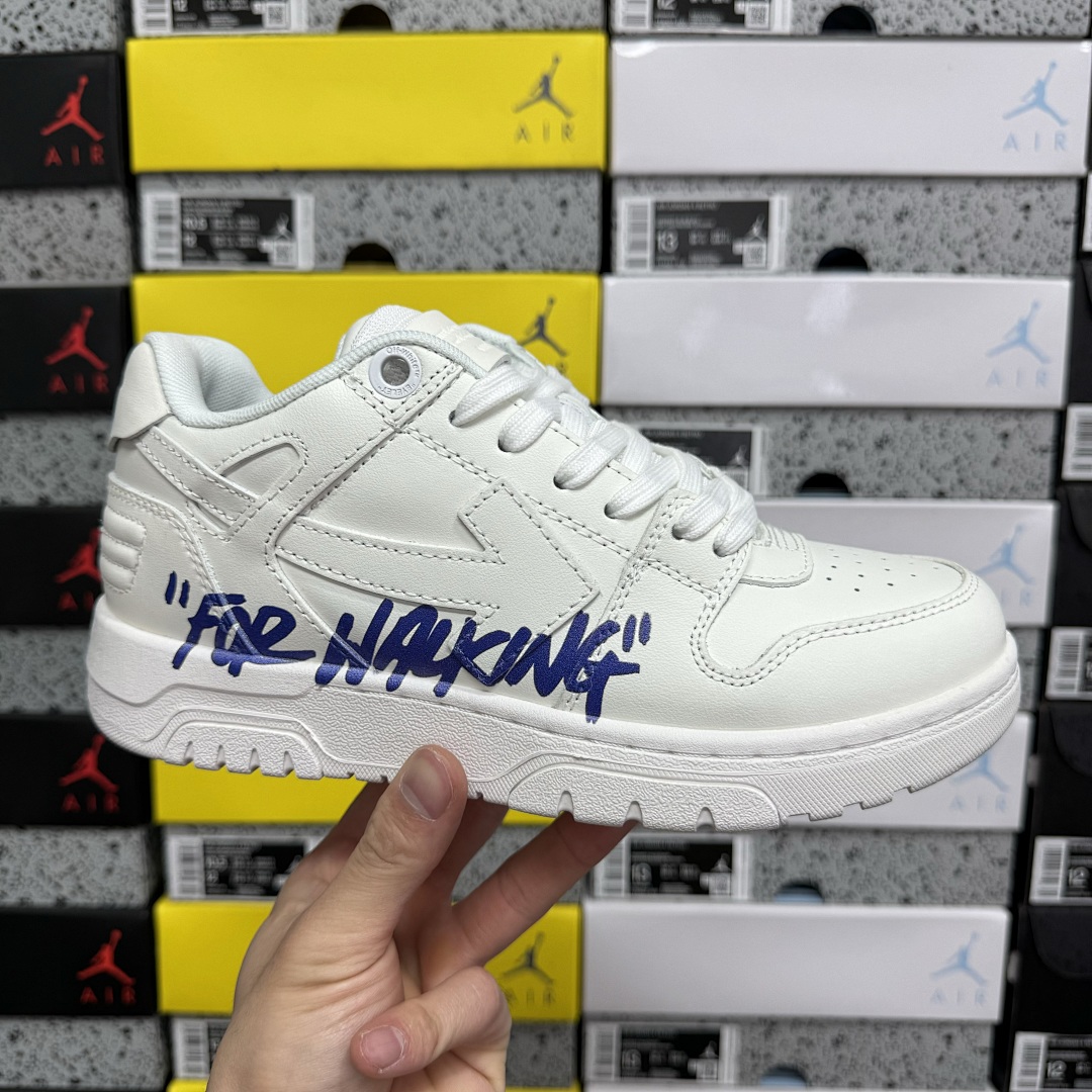Off-White Out Of Office OOO "For Walking" Low Tops (White Blue)