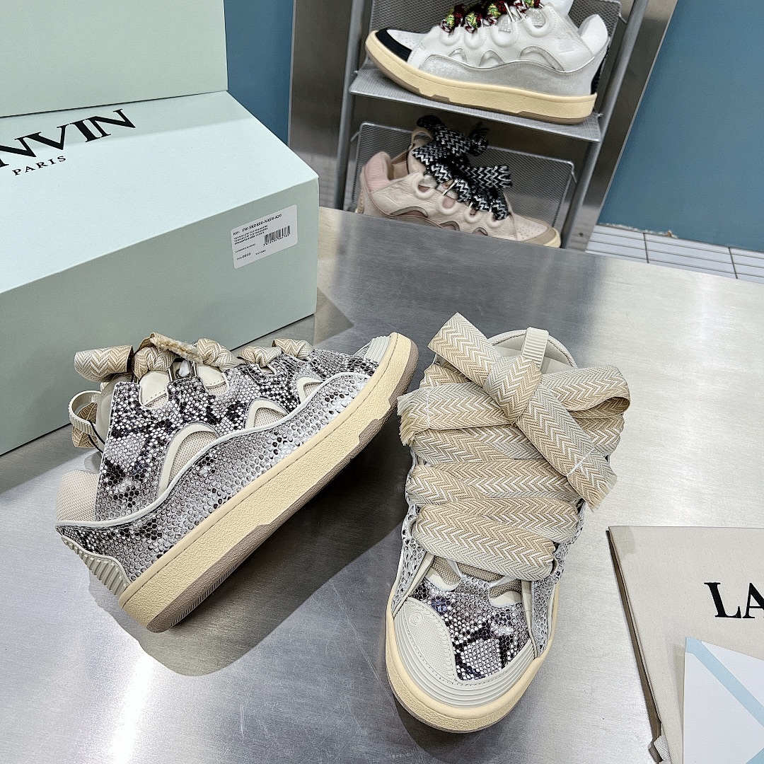 Lanvin FoShan Batch Lanvin Leather Curb Sneakers Three Generations - Image 85