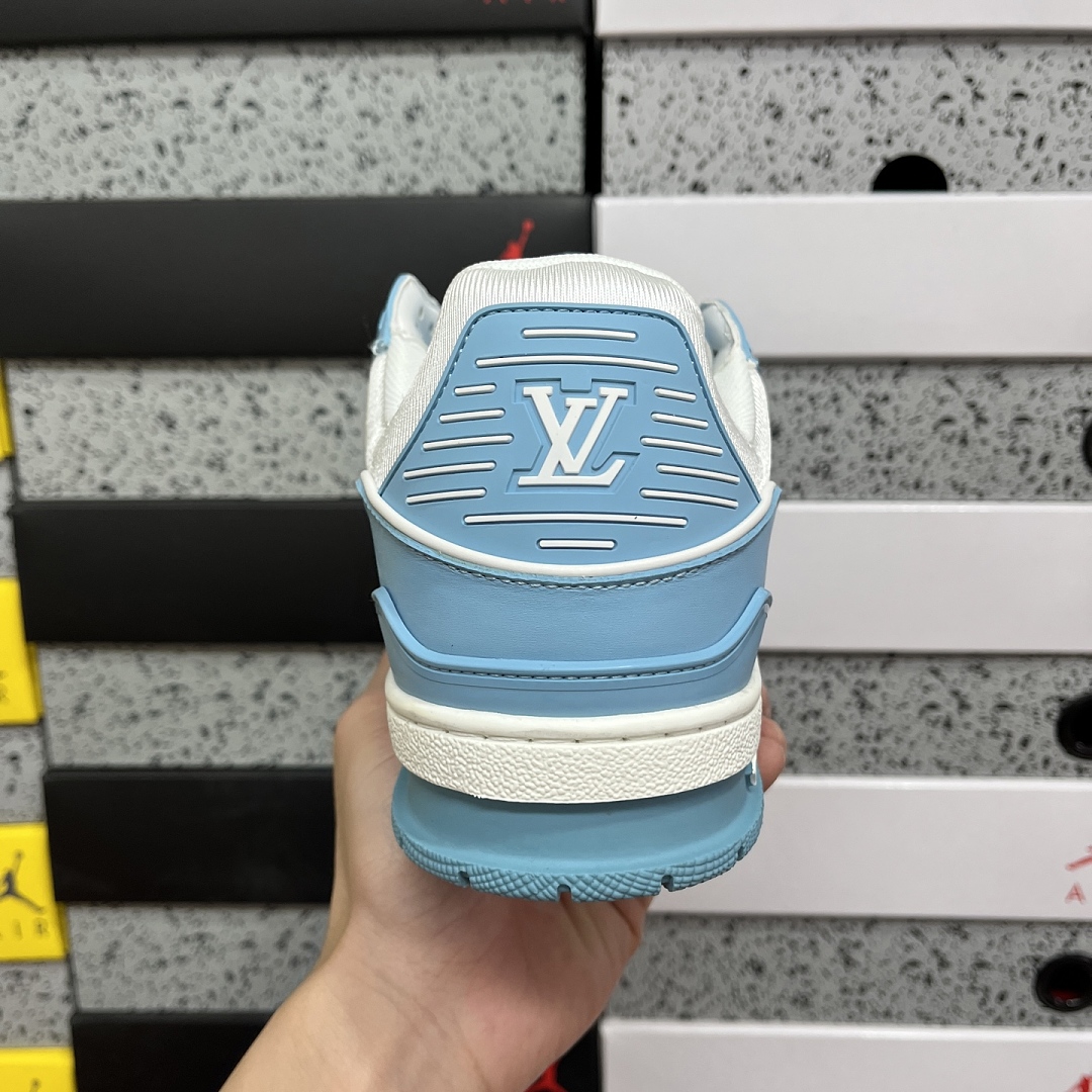 Louis Vuitton Trainer (Khaki Blue White) - Image 6