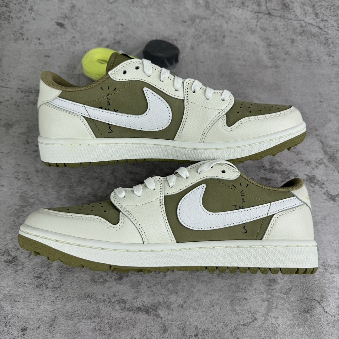 Chanel Jordan 1 Retro Low Golf Travis Scott Neutral (Olive) - Image 2