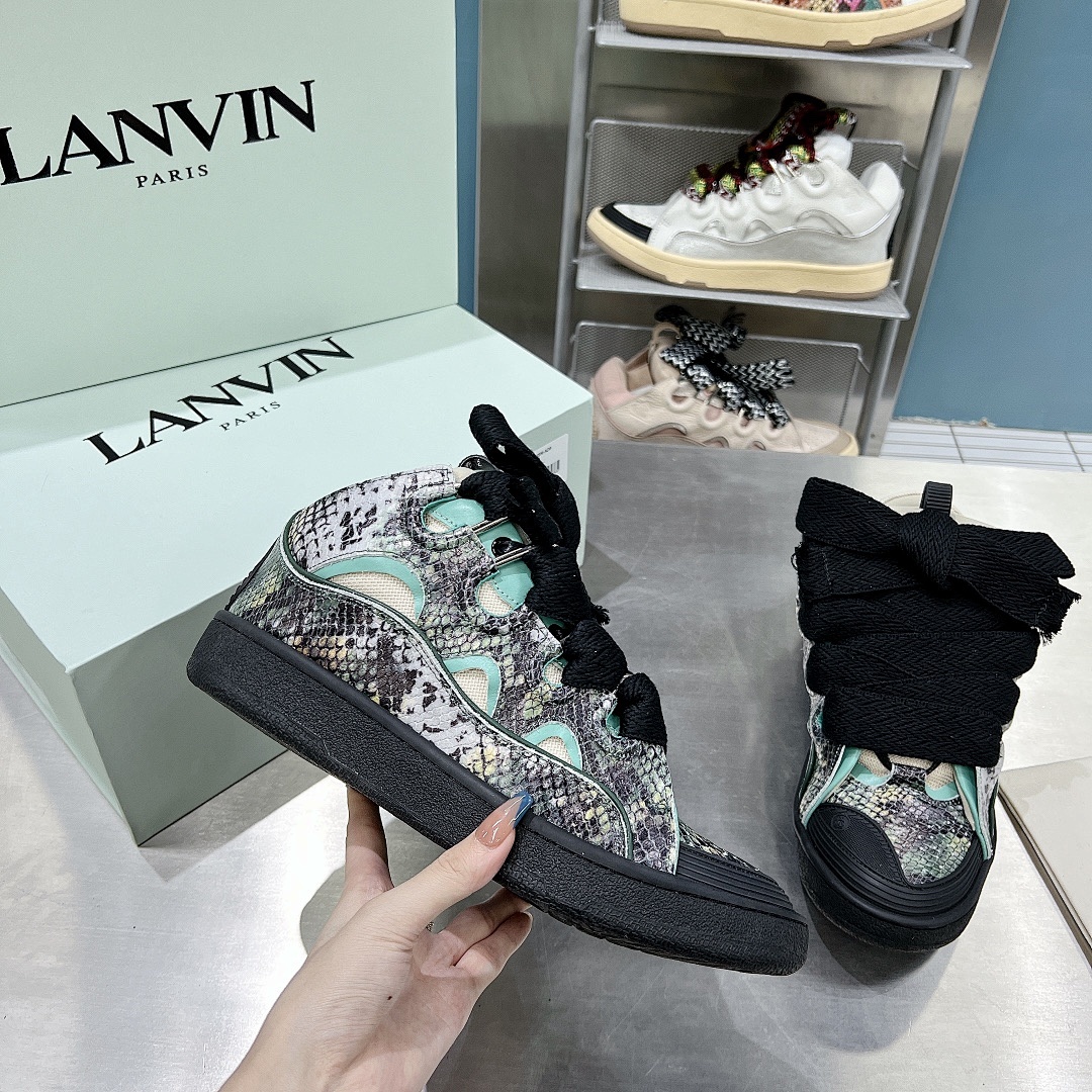 Lanvin FoShan Batch Lanvin Leather Curb Sneakers Three Generations - Image 76