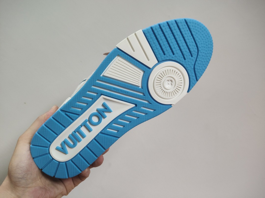 Louis Vuitton LV Trainer Monogram Denim Blue Velcro Strap - Image 9