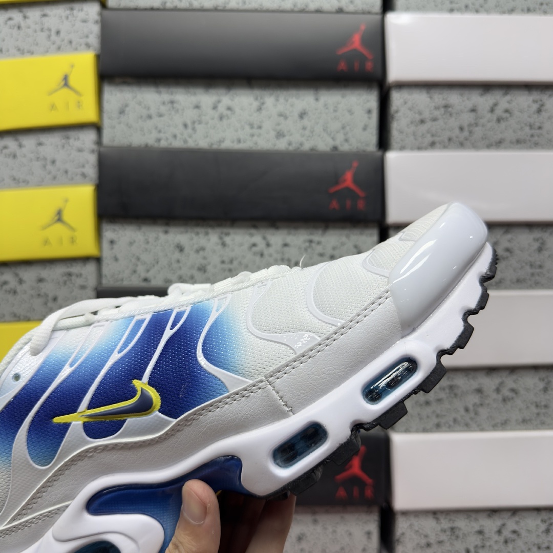 Nike Air Max Plus Spray Paint Swoosh White Blue DX8962-100 - Image 3