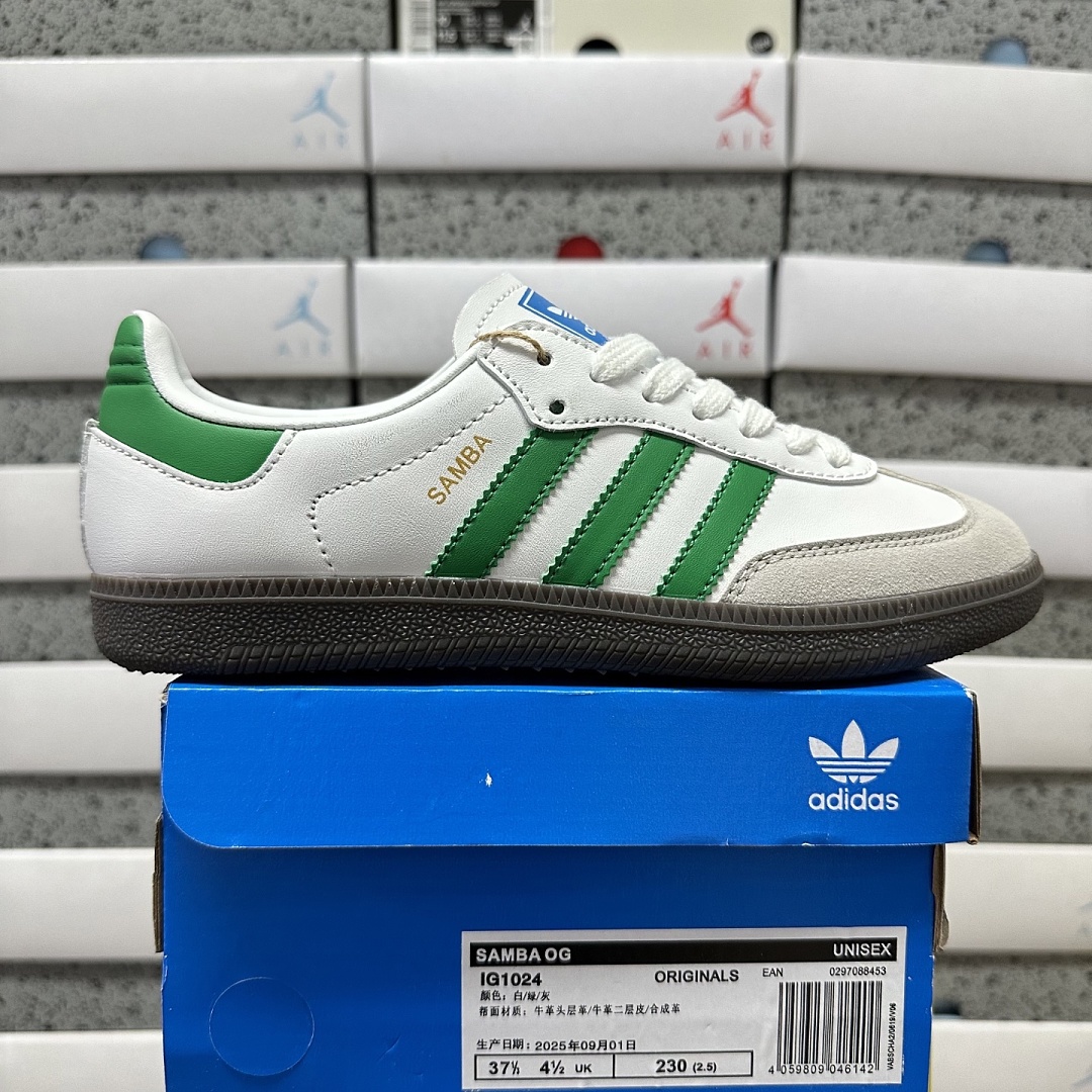 Adidas Samba OG Footwear White Green IG1024