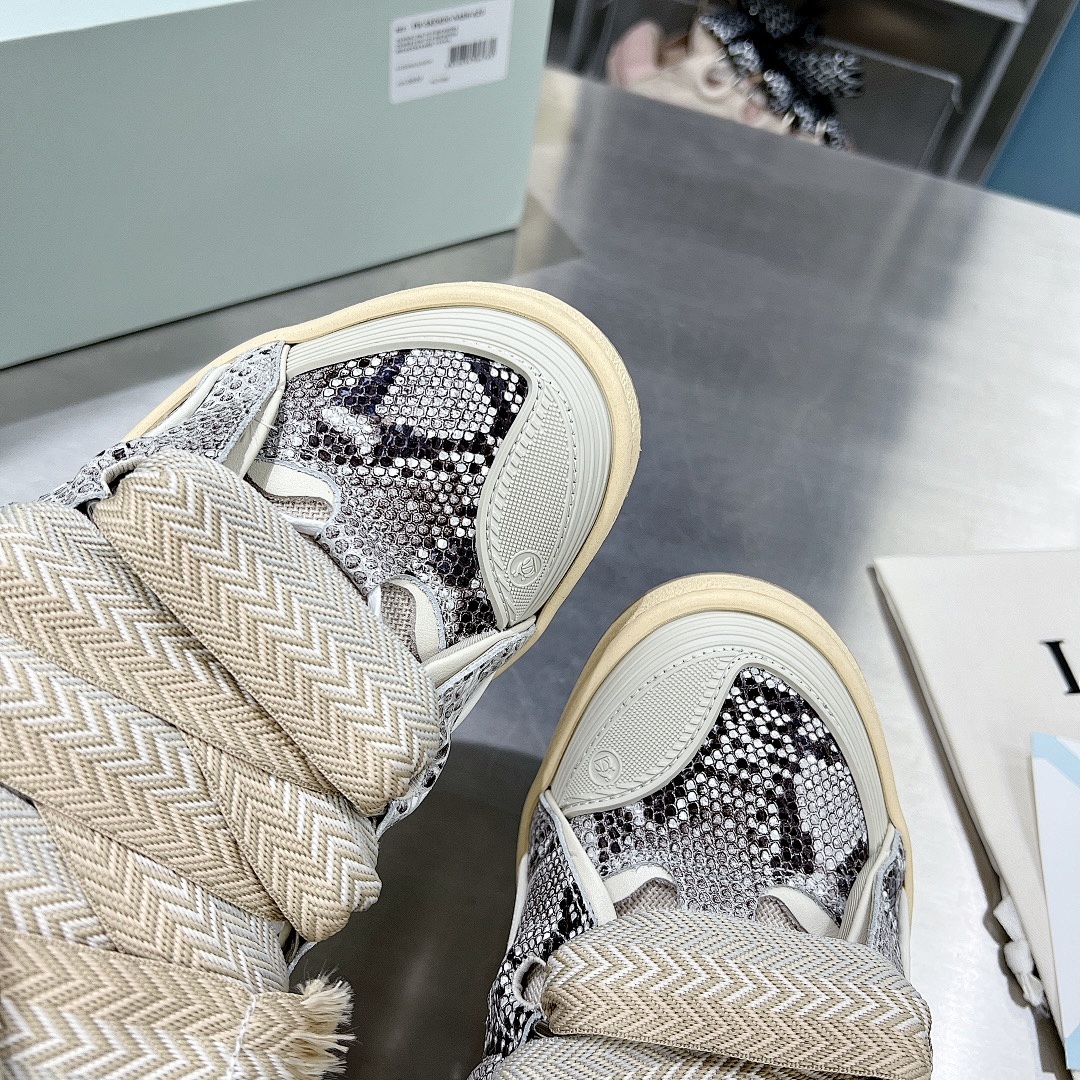 Lanvin FoShan Batch Lanvin Leather Curb Sneakers Three Generations - Image 83