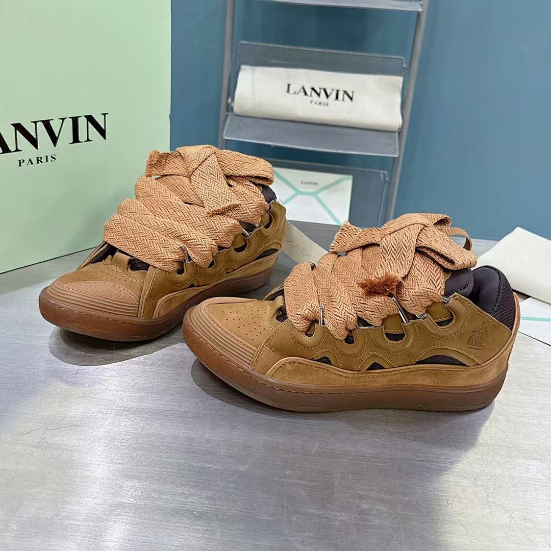 Lanvin FoShan Batch Lanvin Leather Curb Sneakers Three Generations - Image 5