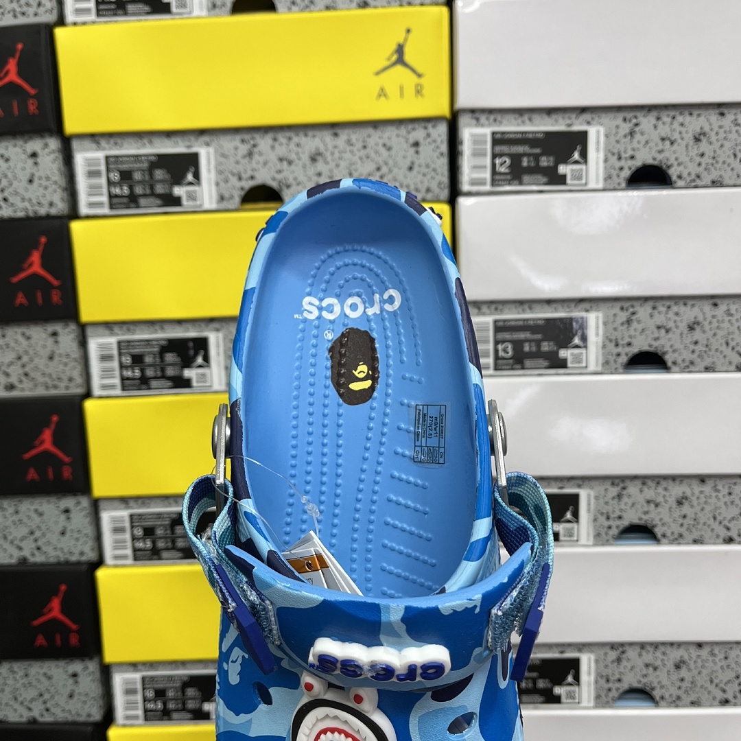 Crocs Classic Clog A Bathing Ape ABC Camo Blue Print - Image 9