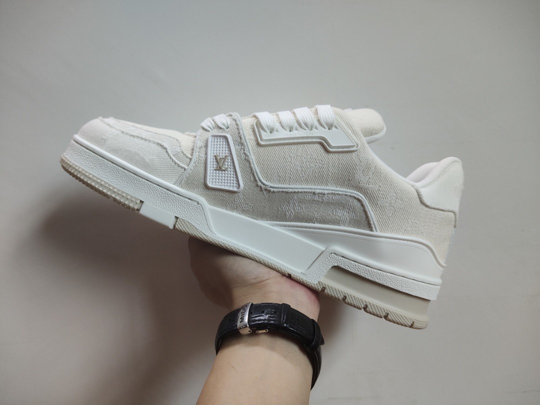 Louis Vuitton LV Trainer Beige Monogram Demin - Image 2
