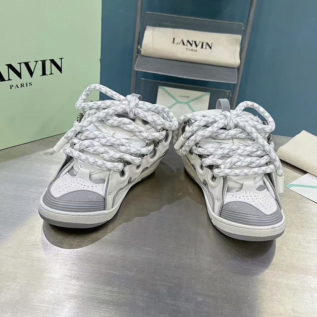 Lanvin FoShan Batch Lanvin Leather Curb Sneakers Three Generations - Image 9