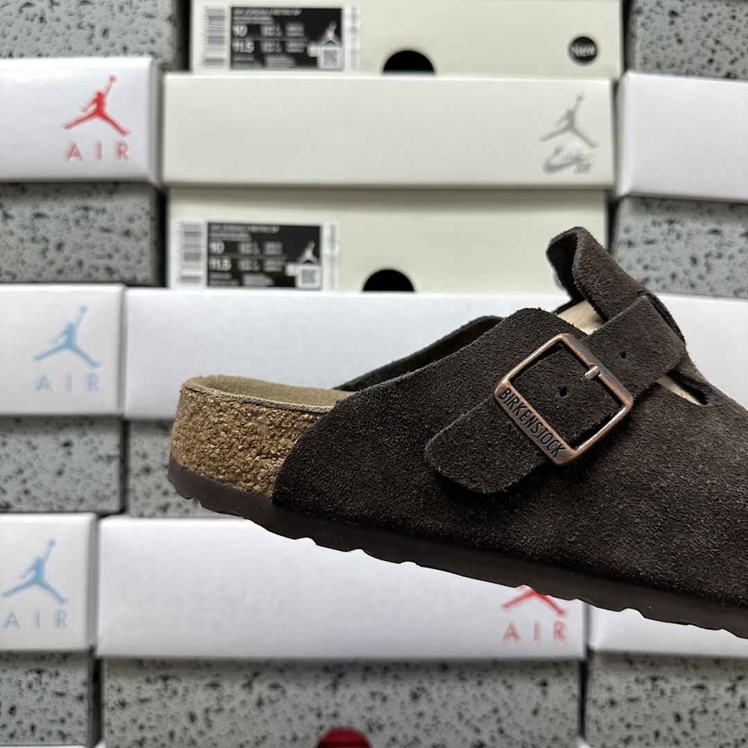 Birkenstock Birken Boston Soft Footbed Khaki Suede (Thick Leather) - Image 5