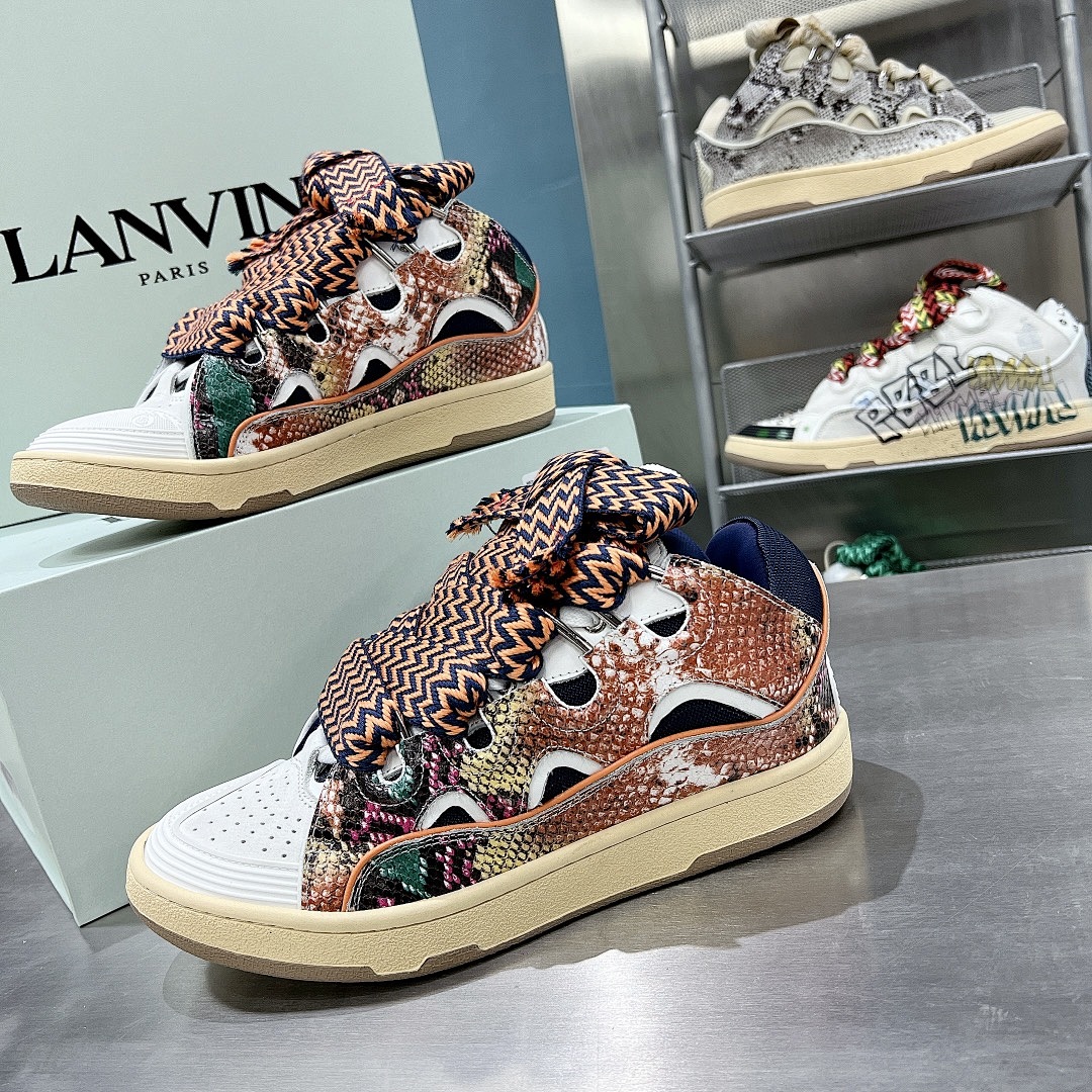 Lanvin FoShan Batch Lanvin Leather Curb Sneakers Three Generations - Image 68