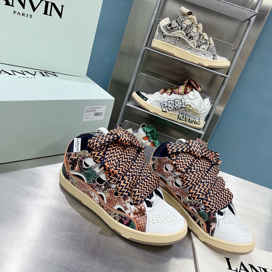 Lanvin FoShan Batch Lanvin Leather Curb Sneakers Three Generations - Image 70
