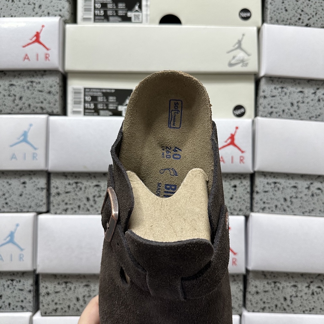Birkenstock Birken Boston Soft Footbed Khaki Suede (Thick Leather) - Image 3