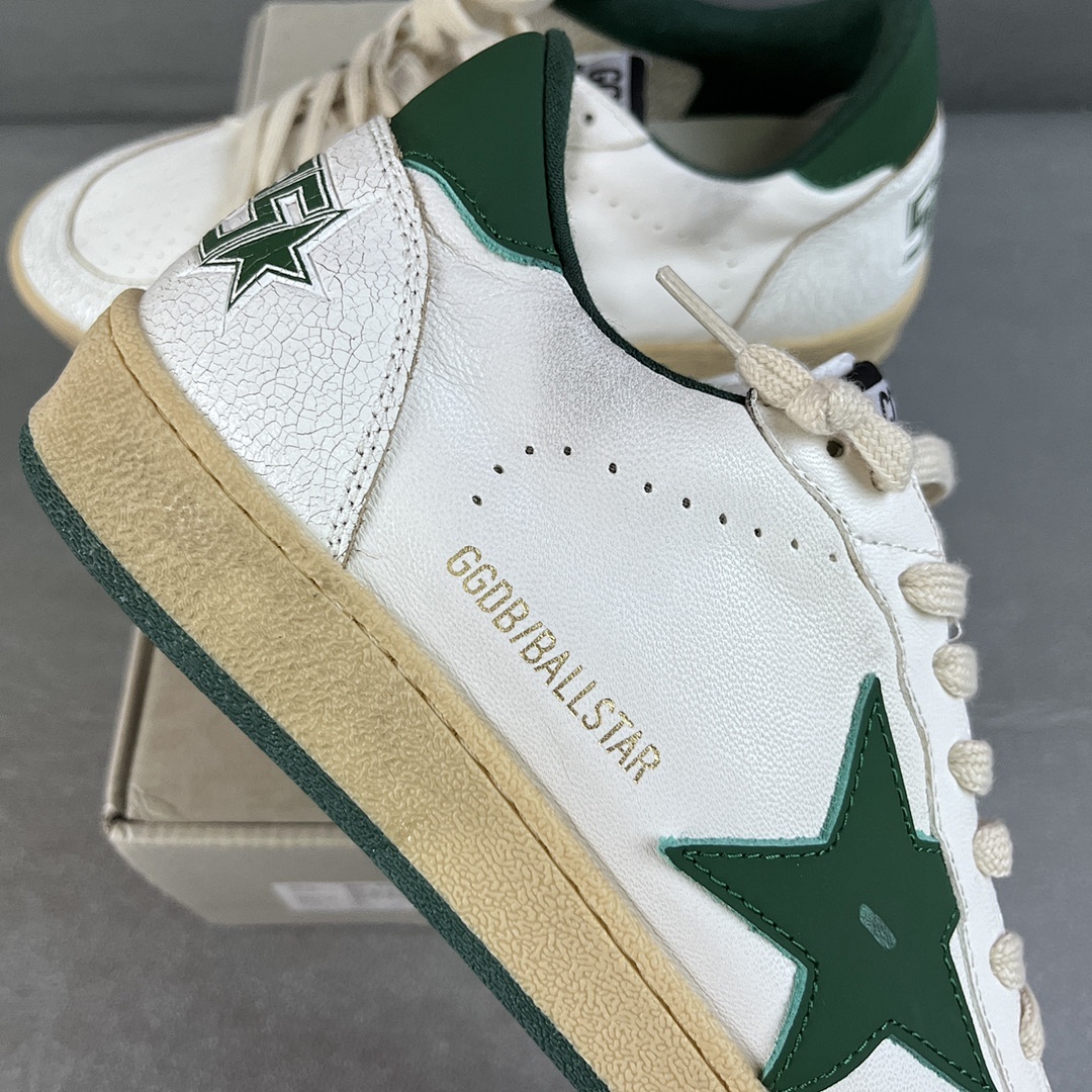Golden Goose Deluxe Brand White Leather Green Star - Image 7