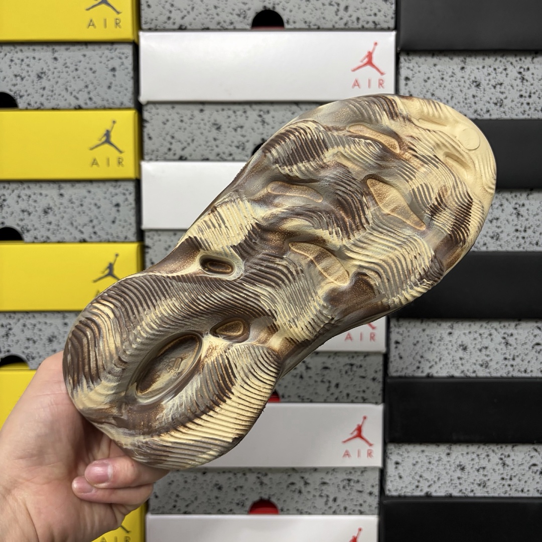 Adidas Yeezy Foam RNNR MX Cream Clay Clogs Oil Painting - Image 5