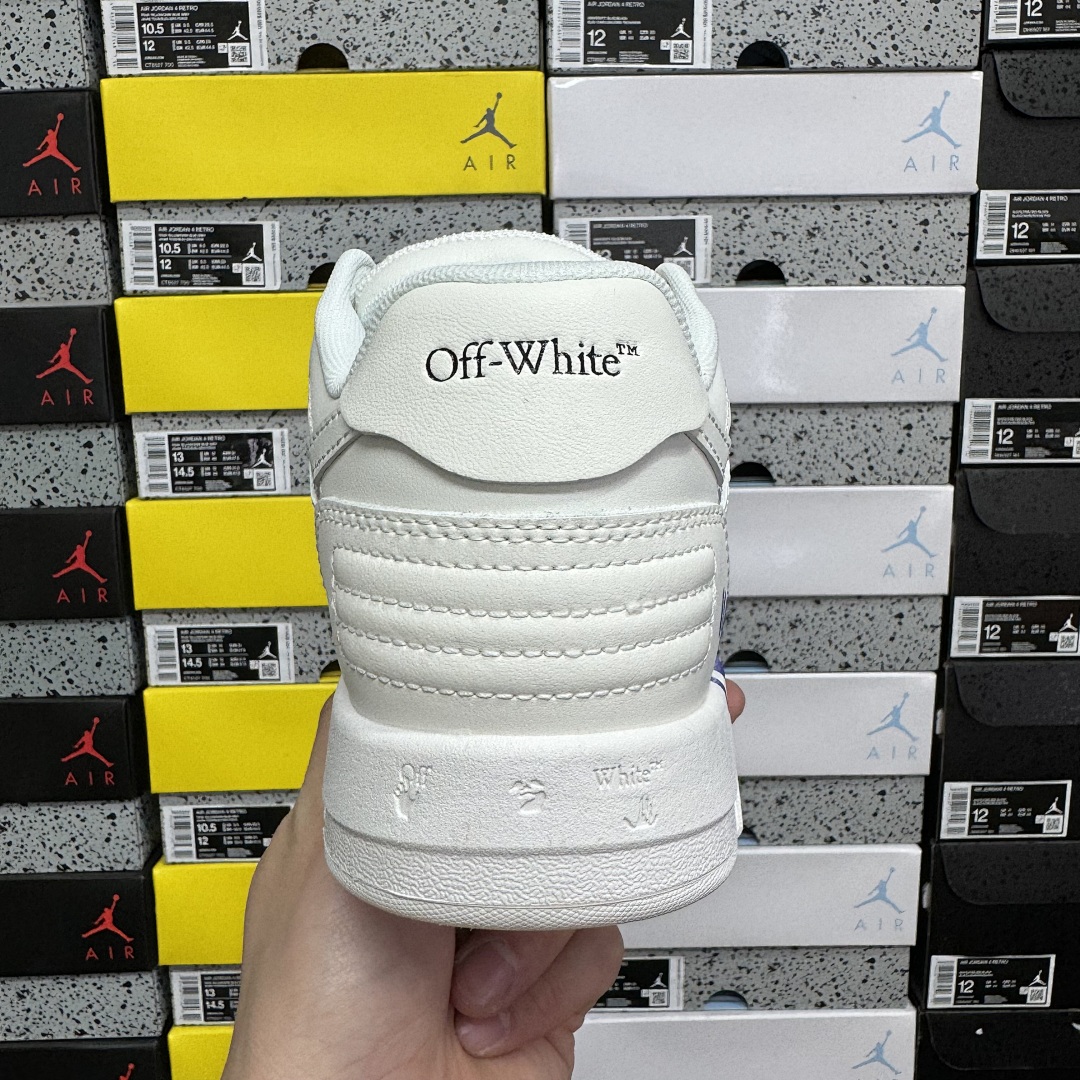 Off-White Out Of Office OOO "For Walking" Low Tops (White Blue) - Image 7