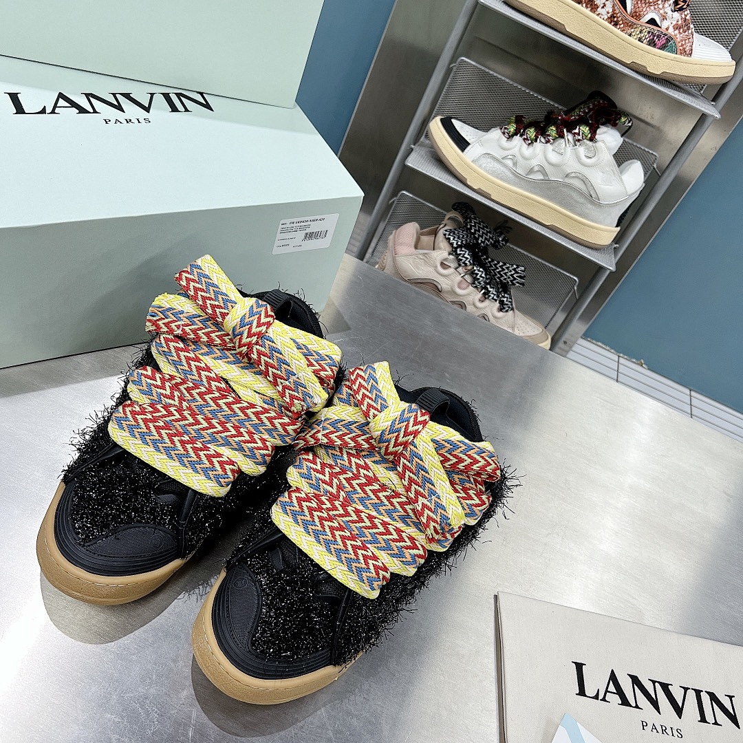 Lanvin FoShan Batch Lanvin Leather Curb Sneakers Three Generations - Image 62