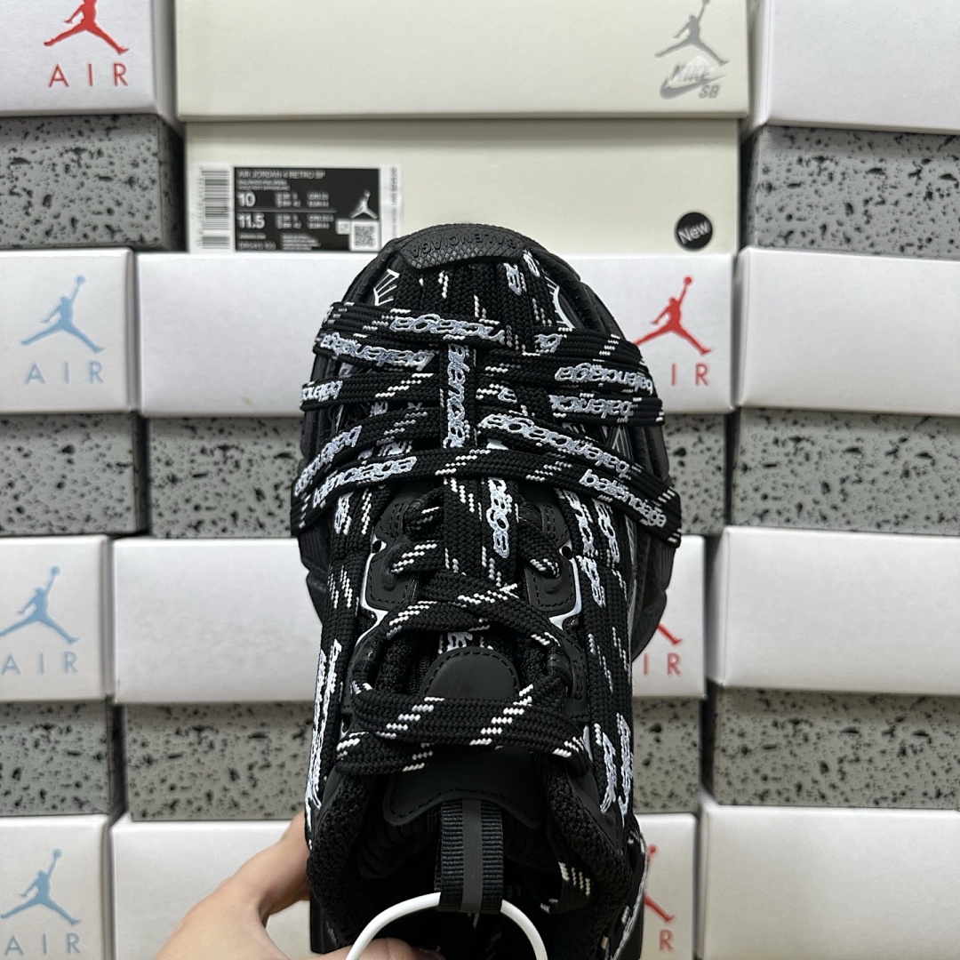 Balenciaga 3XL Extreme Lace 9110 Black White Straps (Mid Stripe) - Image 5
