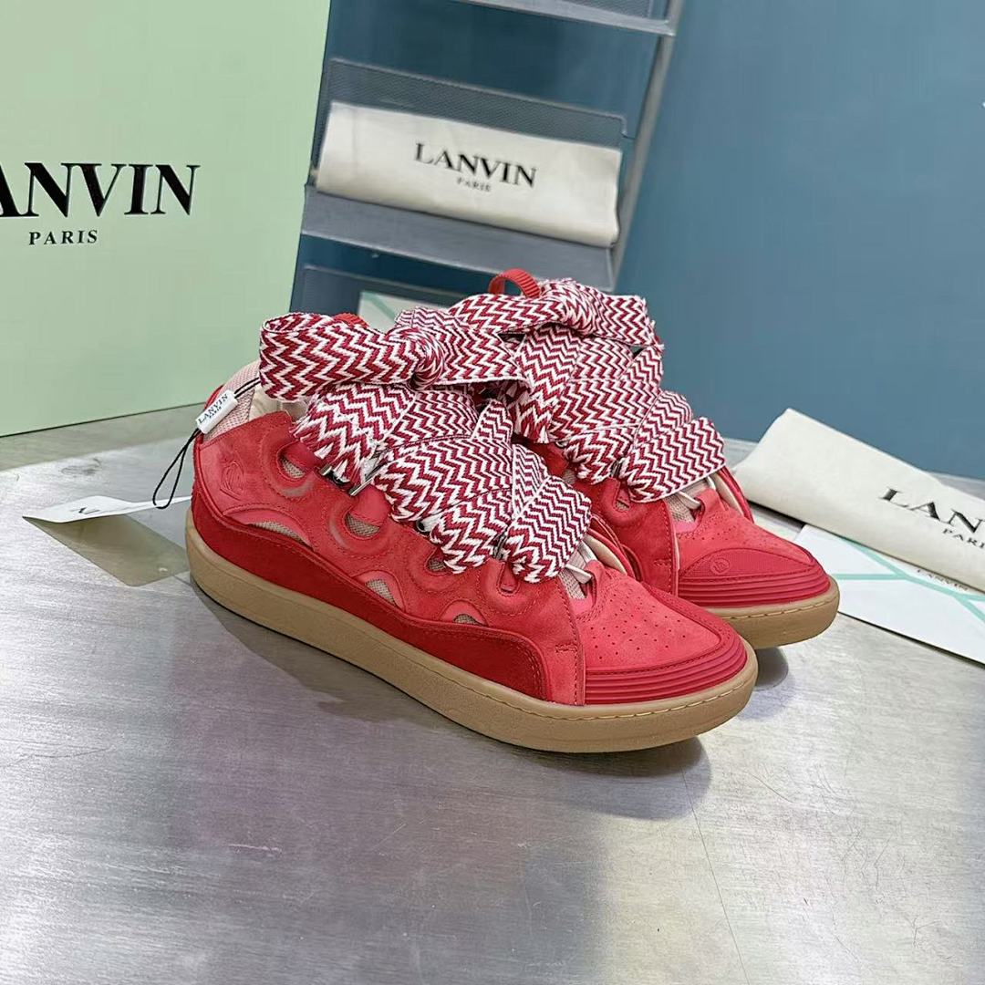 Lanvin FoShan Batch Lanvin Leather Curb Sneakers Three Generations - Image 5