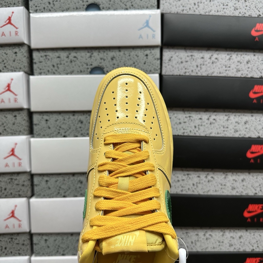 Nike Air Force 1 Low Patent Leather Topaz Gold Pine (Green) - Image 6