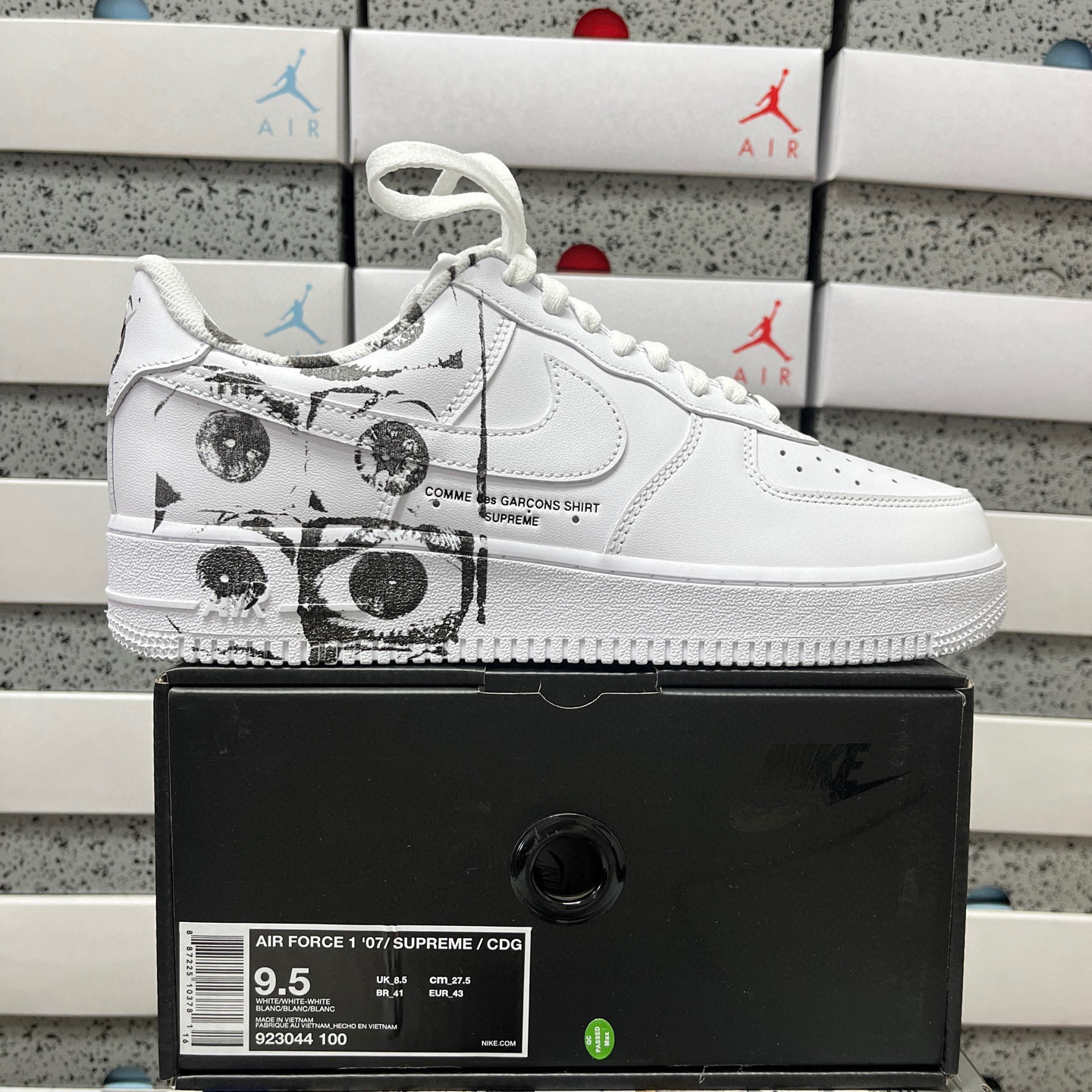 Nike Air Force 1 Low Supreme Comme Des Garcons Shirt CDG (White) - Image 10