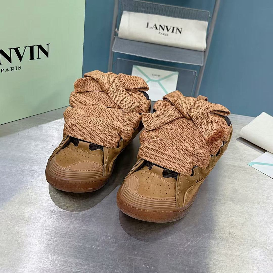 Lanvin FoShan Batch Lanvin Leather Curb Sneakers Three Generations - Image 9
