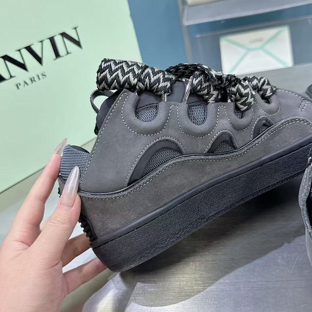 Lanvin FoShan Batch Lanvin Leather Curb Sneakers Three Generations - Image 8