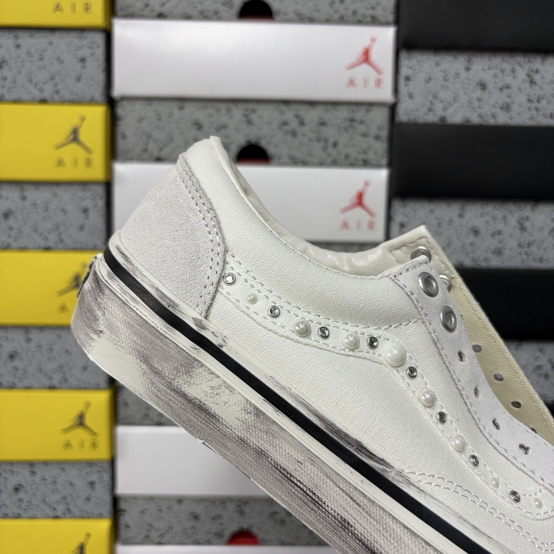 Vans OTW Old Skool 36 Pearlized Pack Marshmallow VN000E8VCCZ Cream White Bead Rhinestone - Image 7