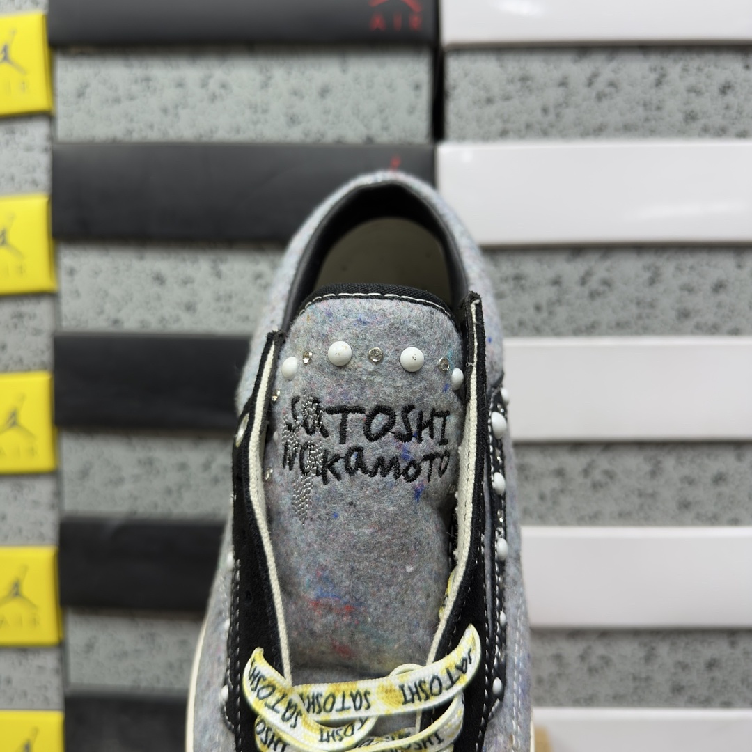 Vans 【GOD BatcOld Skool 36 Satoshi Nakamoto Pearlized Speckled Moving Blanket Grey VN000DC0FNG Black Velvet - Image 4